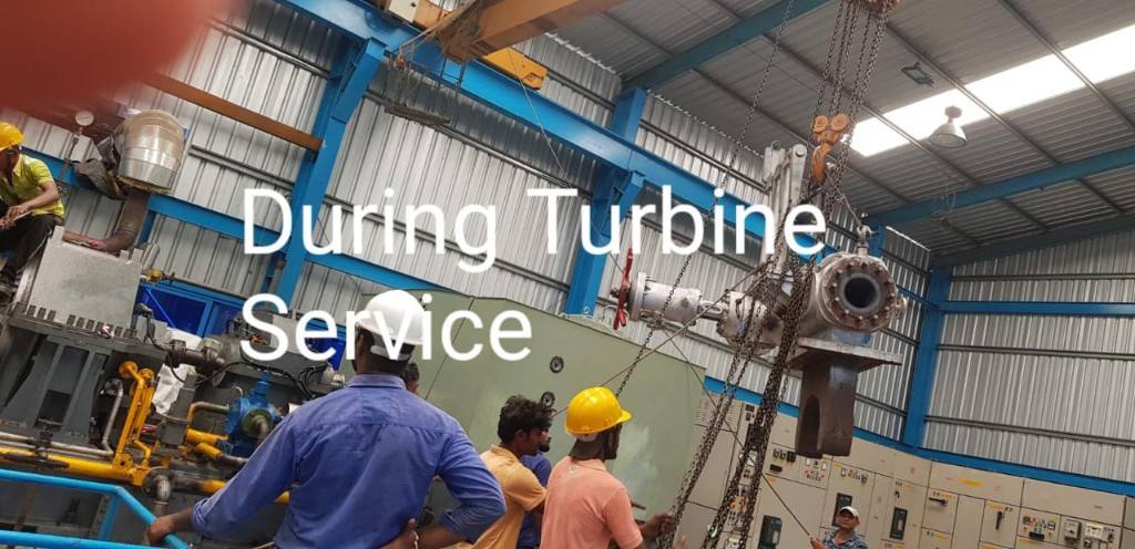 During turbine service