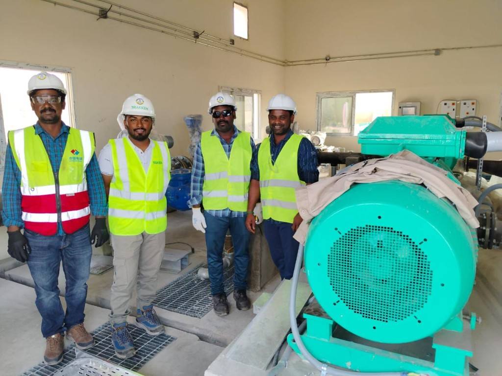 Technical team at pump station